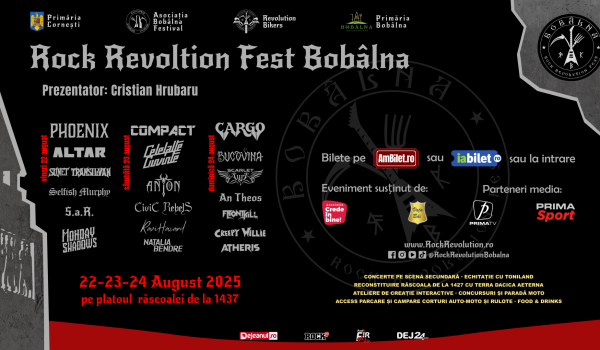Rock Revolution Fest Bobâlna 2025 – Trei zile de rock autentic pe Platoul Răscoalei. VEZI programul pe zile și alte detalii
